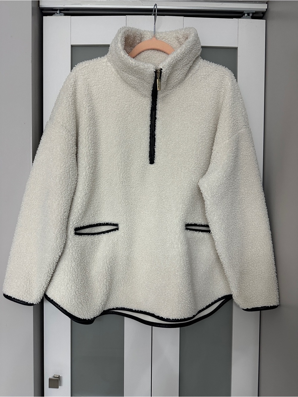 Lilly Pulitzer Cozy Cream Soreen Sherpa Half-Zip Pullover Medium